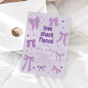 Invitation Love Shack Fiance Purple Bow Fête des mariées