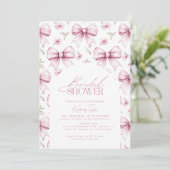 Invitation Love Shack Pink Bow Coquette Fête des mariées (Debout devant)