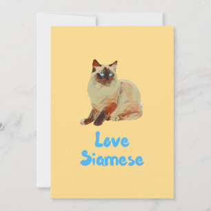 Invitation Love Siamese Cats