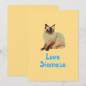 Invitation Love Siamese Cats (Devant / Derrière)