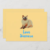 Invitation Love Siamese Cats (Devant / Derrière)