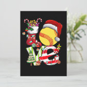 Invitation Love Softball Noël Père Noël Ado Filles Femmes (Debout devant)