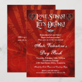 Invitation Love Stinks Buvez Anti Valentines Day Party (Devant / Derrière)