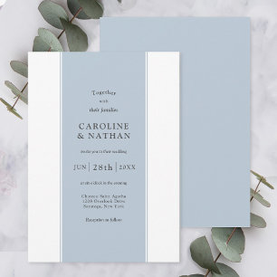 Invitation Love Story Elegant Color Band en Dusty Blue