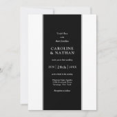 Invitation Love Story Elegant Color Band en noir (Devant)