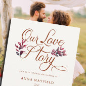 Invitation Love Story Romantic Fall Foliage Bourgogne Mariage