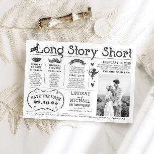 Invitation Love Story Timeline Fun Save the Date Photo