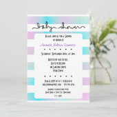 Invitation Love Stripes Baby shower garçon ou fille (Debout devant)