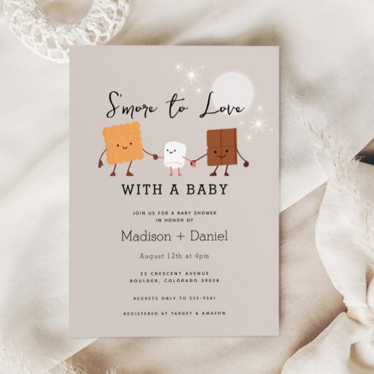 Invitation Love to Love Baby shower de feu de camp