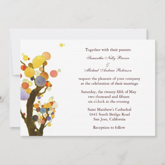 Invitation Love Trees (en blanc) :Invitations pour mariages (Devant)