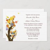 Invitation Love Trees (en blanc) :Invitations pour mariages (Devant / Derrière)