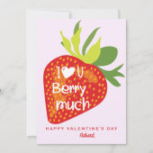 Invitation Love You Berry Beaucoup Red Strawberry Valentines  (Devant)