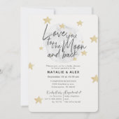Invitation Love You Moon & Back Baby shower neutre (Devant)