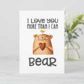Invitation Love You More Bear Card (Debout devant)