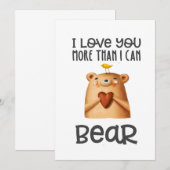 Invitation Love You More Bear Card (Devant / Derrière)