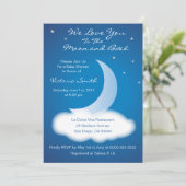 Invitation Love You to the Moon and Back Baby Shower - Bleu (Debout devant)