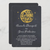Invitation Love You to The Moon and Back Gold Mariage (Devant / Derrière)