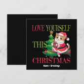 Invitation  Love Yourself This Christmas Cute Cat Holiday (Devant / Derrière)