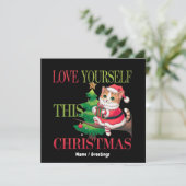 Invitation  Love Yourself This Christmas Cute Cat Holiday (Debout devant)