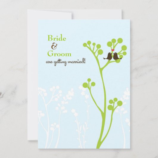 Invitation Lovebirds (Bleu Poudre) (Devant)