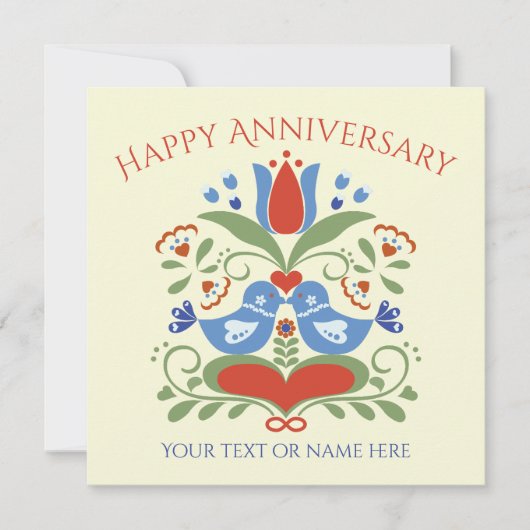 Invitation Lovebirds et Blossoms (Devant)