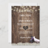 Invitation Lovebirds floral rustique et Mariage de voyants à  (Devant)