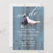 Invitation Lovebirds rustiques Nous faisons Dusty Blue Barn M (Devant)