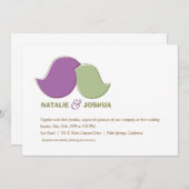 Invitation Lovebirds, Sage and Lavender (Devant / Derrière)