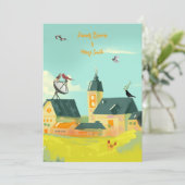 Invitation Lovebirds sur l'Antenne Charming mariage du villag (Debout devant)