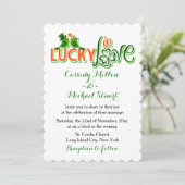 Invitation Lovebirds Vert Et Mariage Shamrock Mariage (Debout devant)