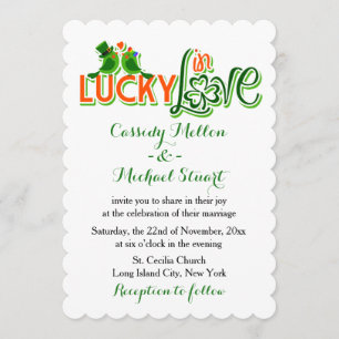 Invitation Lovebirds Vert Et Mariage Shamrock Mariage