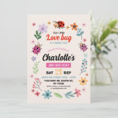Invitation Lovebug Birthday Girls Boys Love Bug Ladybird Cute (Debout devant)