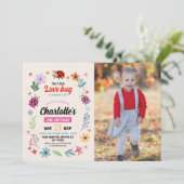 Invitation Lovebug Birthday Girls Love Bug Ladybird Photos (Debout devant)