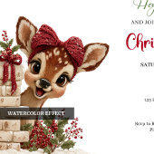 Invitation Lovely baby deer Christmas kids celebration