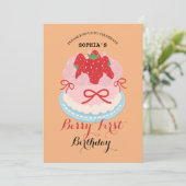 Invitation Lovely Berry fête d'anniversaire (Debout devant)