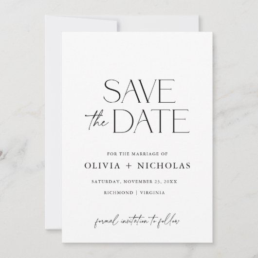 Invitation Lovely Couple Font Duo Enregistrer la date (Devant)