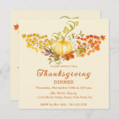 Invitation Lovely Fall Citrouille et Fall Leaves (Devant / Derrière)