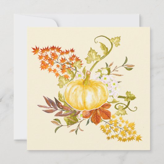 Invitation Lovely Fall Citrouille et Fall Leaves (Dos)