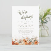 Invitation Lovely Fall Terra Cotta Spray Elopement Réception (Debout devant)