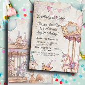 Invitation Lovely Journal Page w Animaux 1ère fête d'annivers