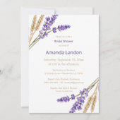 Invitation Lovely Lavender & Fête des mariées de blé (Devant)
