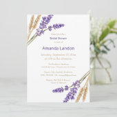 Invitation Lovely Lavender & Fête des mariées de blé (Debout devant)