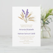 Invitation Lovely Lavender & Mariage de blé (Debout devant)