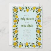 Invitation Lovely Lemons Rustic CUSTOM Code QR BABY SHOWER (Devant)