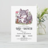 Invitation Lovely Little Wolf Baby shower (Debout devant)