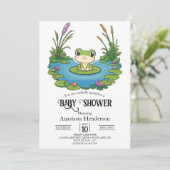 Invitation Lovely Mystical Frog Baby shower (Debout devant)