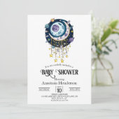 Invitation Lovely Mystical Stars Baby shower (Debout devant)