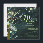 Invitation Lovely Night Sassy 70th Birthday Party<br><div class="desc">Beaux arbres glitzy arrière - plan texturé dans les tons vert de mer illustrés sur les Invitations d'anniversaire personnalisées. Carte à thème Whimsical et unique arbre design idéal pour un FUN WONDERLAND BANTHDAY PARTY! Tous les exemples de texte peuvent être facilement personnalisés avec votre propre libellé. N'hésitez pas à modifier...</div>