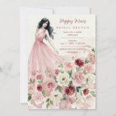 Invitation Lovely Pink Floral Model Bridal Shower (Devant)