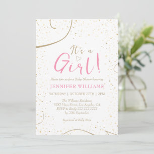 Invitation Lovely Pink Gold Baby shower